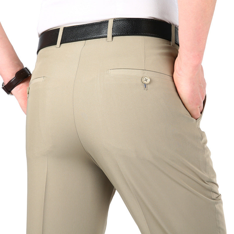 Men's Suit Pants High Waist Loose Business Formal Wear
