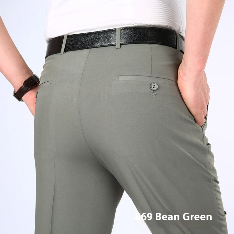 Men's Suit Pants High Waist Loose Business Formal Wear