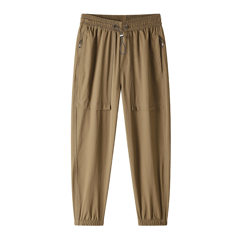 Couple's Nylon Ice Silk Leggings Ankle-tied