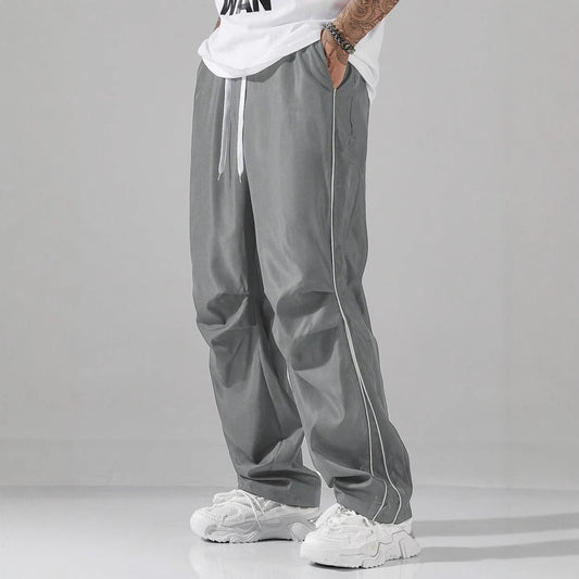Chong Feng Striped Overalls Exercise Casual Pants Men