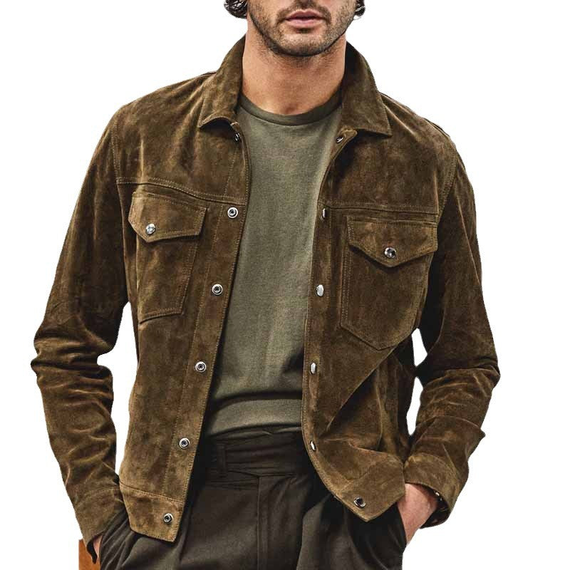 Men's Fashionable Suede American Retro Coat