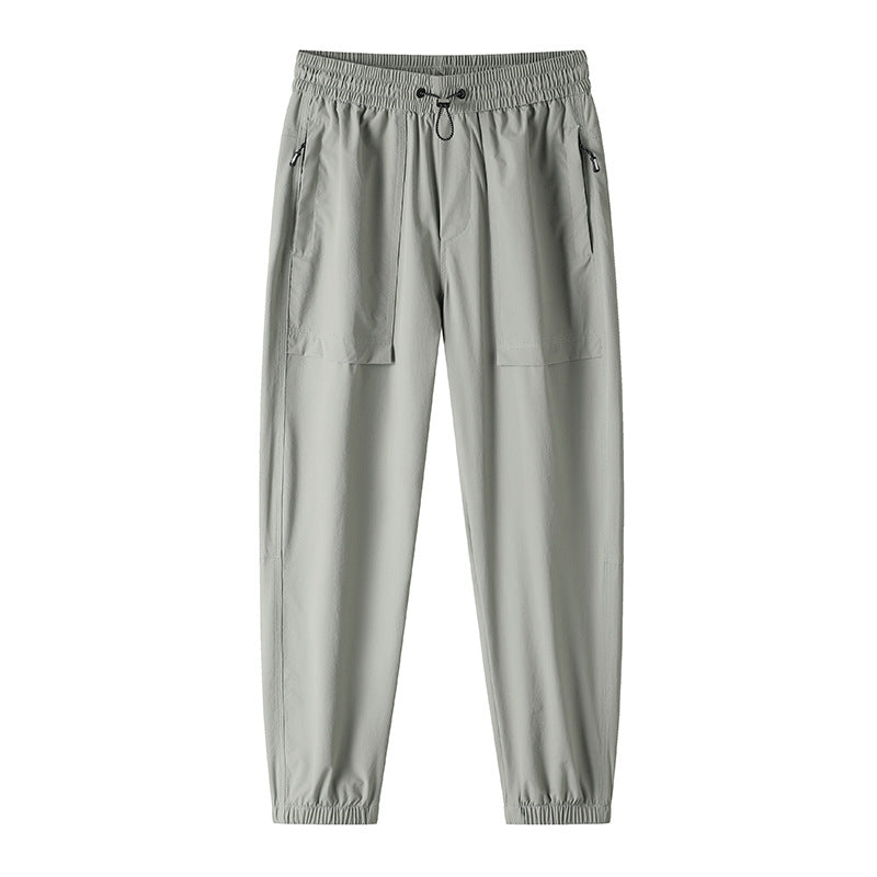 Couple's Nylon Ice Silk Leggings Ankle-tied
