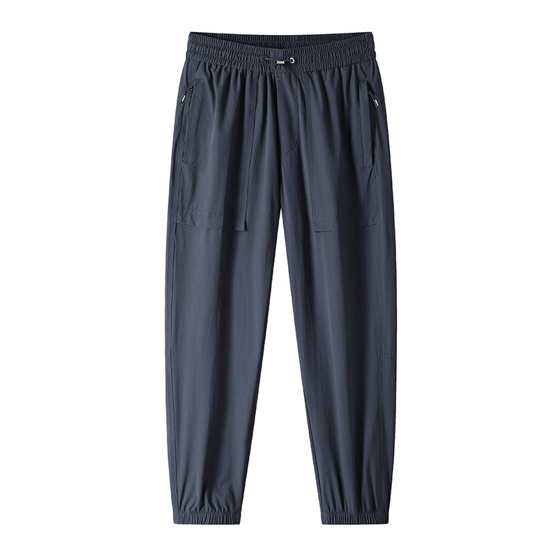 Couple's Nylon Ice Silk Leggings Ankle-tied