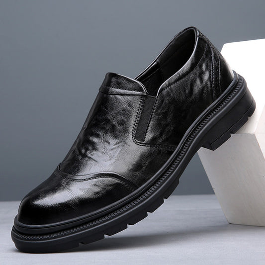 New Spring Leather Shoes Men's Breathable Leather All-matching