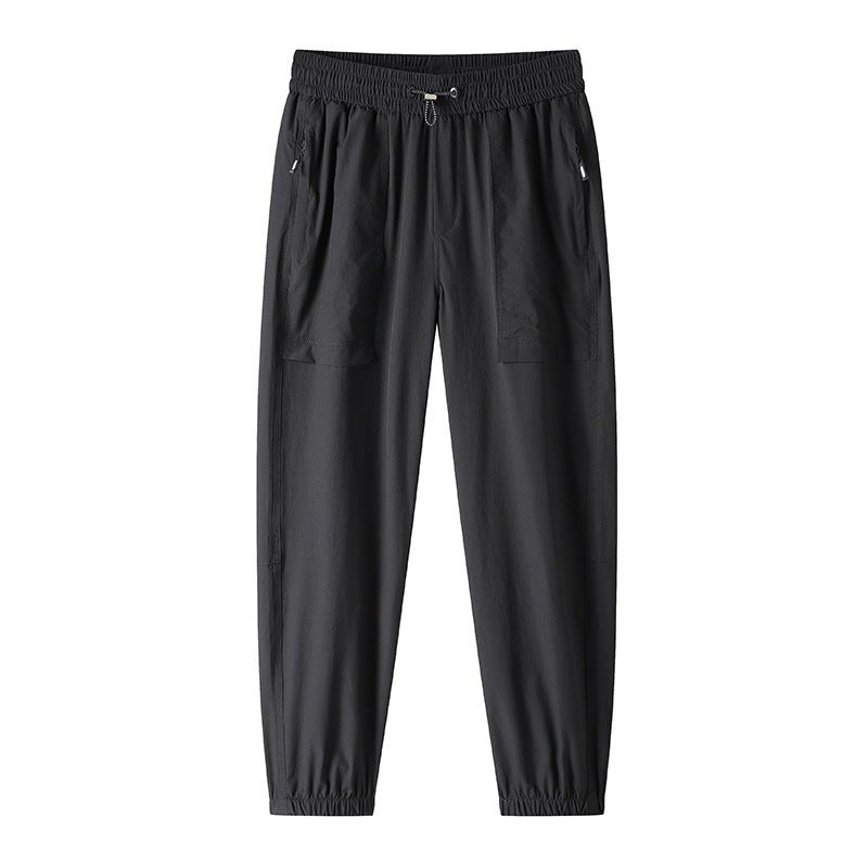 Couple's Nylon Ice Silk Leggings Ankle-tied