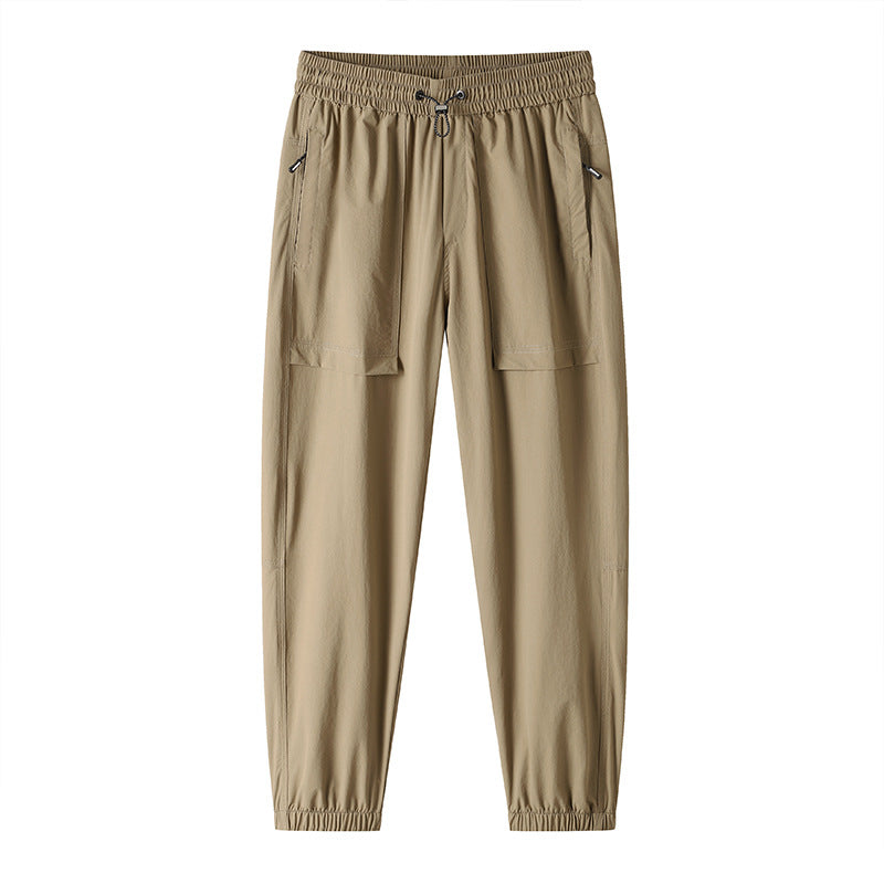 Couple's Nylon Ice Silk Leggings Ankle-tied