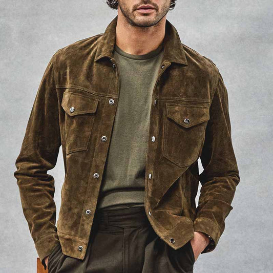 Men's Fashionable Suede American Retro Coat