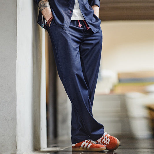 Retro Loose Drooping Casual Straight Pants Men's Spring
