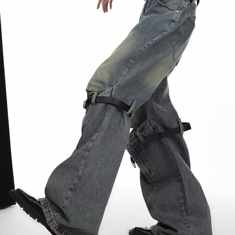 Fashion Personality Retro Worn Jeans Men