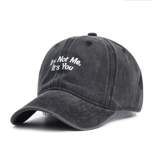 Washed Cotton Printed Hat Distressed Dad Hat For Men