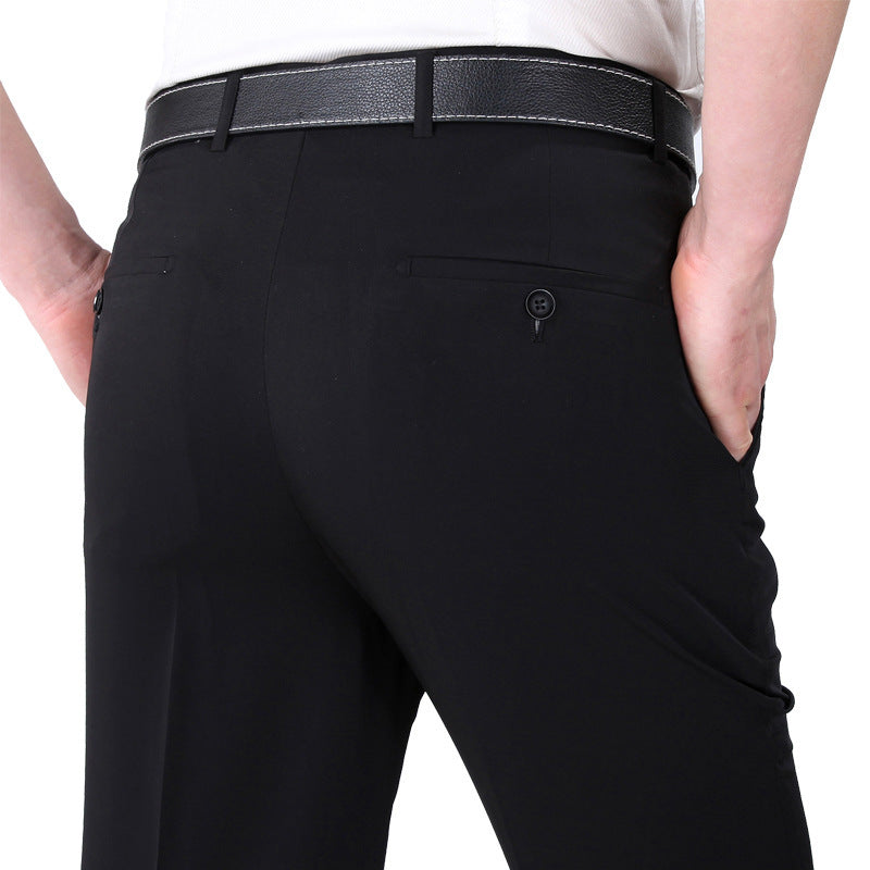 Men's Suit Pants High Waist Loose Business Formal Wear