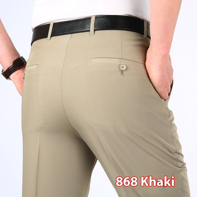 Men's Suit Pants High Waist Loose Business Formal Wear