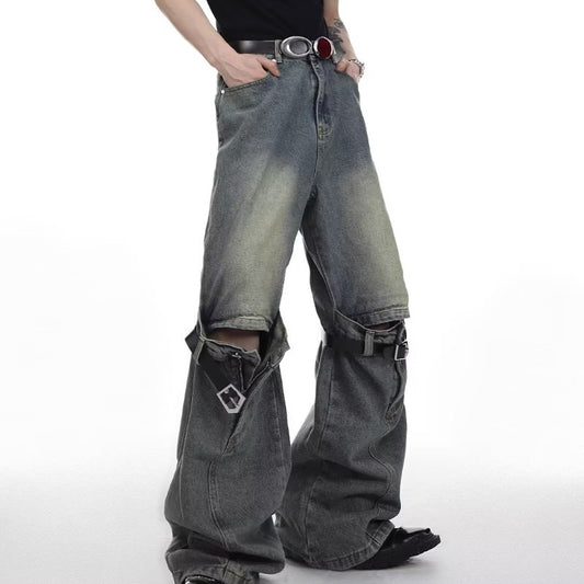 Fashion Personality Retro Worn Jeans Men